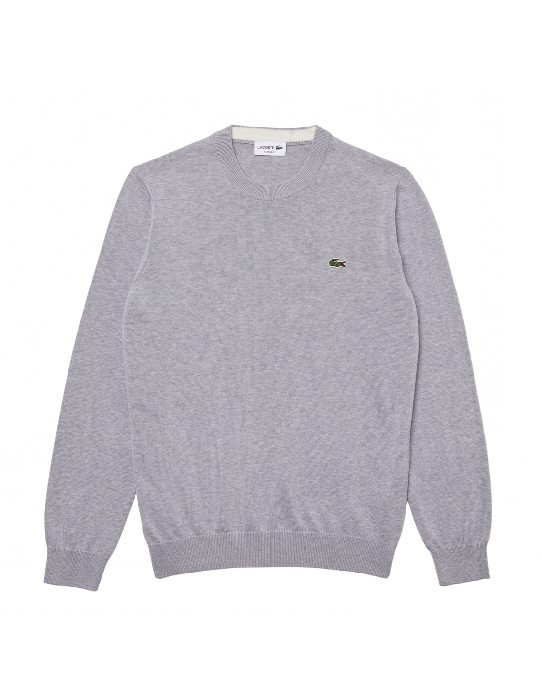 Men's Cotton Neck Lacoste Sweater Grey Chine